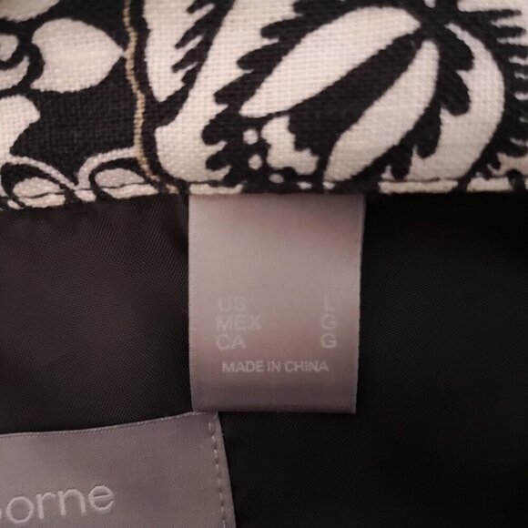 Liz Claiborne Ladies Size Large 100% Linen Black/White/Tan Blazer - Picture 8 of 15